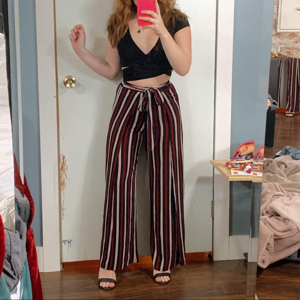 💜Striped flare pants